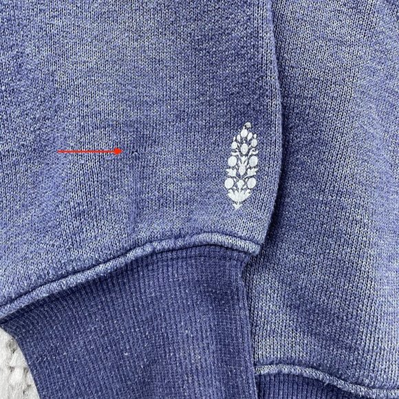 Fp Free People Movement Believe It Lace Up Crop Hoodie Blue Sweatshirt Size XS - Picture 3 of 11